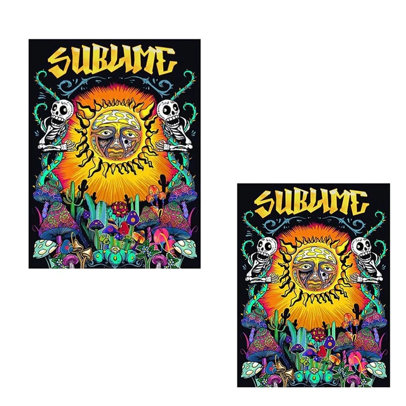 

Trippy Sun Tapestry Wall Hanging,Psychedelic Hippie Colorful Tapestries With Mushroom Cactus For Bedroom