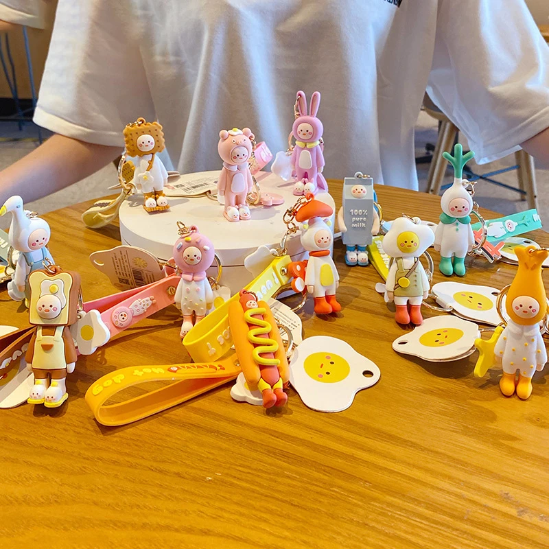 Брелок для ключей UOVO с изображением героев мультфильмов грибов хот-догов птиц