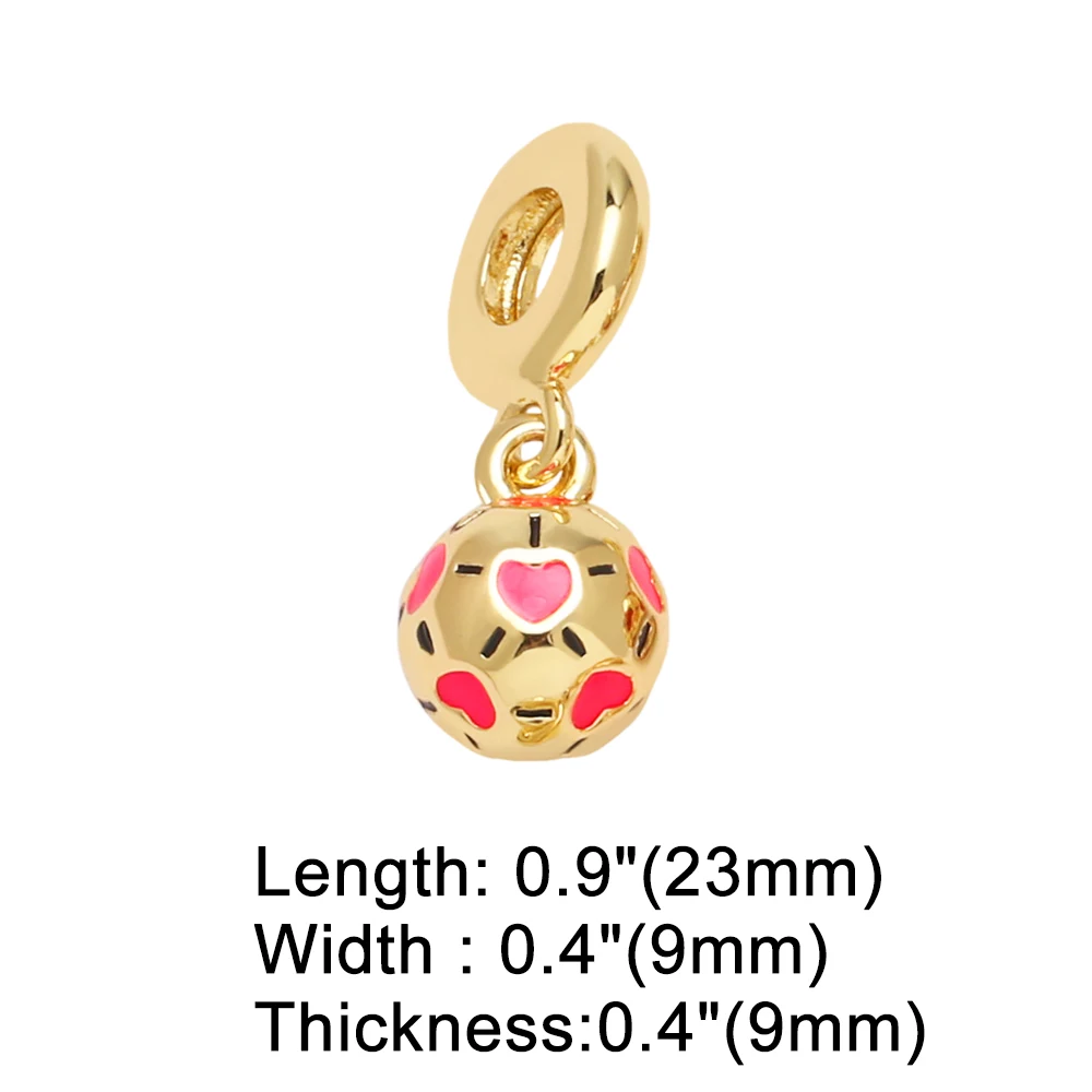 OCESRIO красочная эмалированная футбольная подвеска в форме сердца для ожерелья