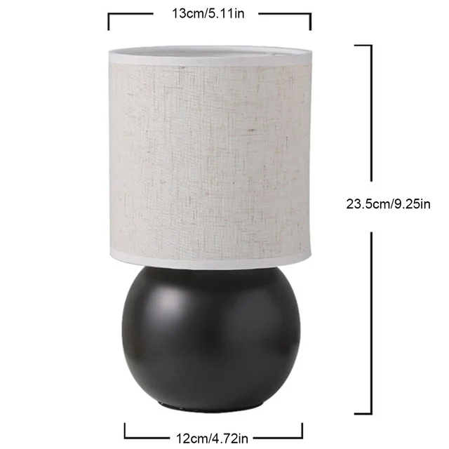 Fabric Shade LED Table Lamp Bedroom Bedside  Fimmable Lamp Living Room Modern Desk Study Night Light Home Decor Ceramic Light 6