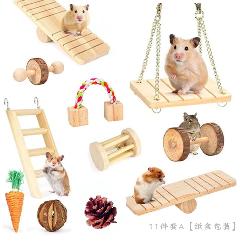 Деревянный хомяк игрушки кролик морская свинка попугай набор для прорезывания