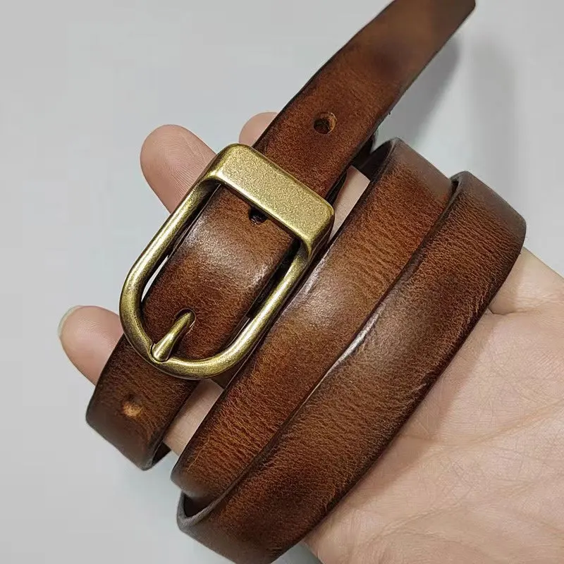 Belt Women's Top Layer Cowhide Fashion Needle Buckle Belt Women's Leather Japanese and Korean Simple Young Student Belt Women