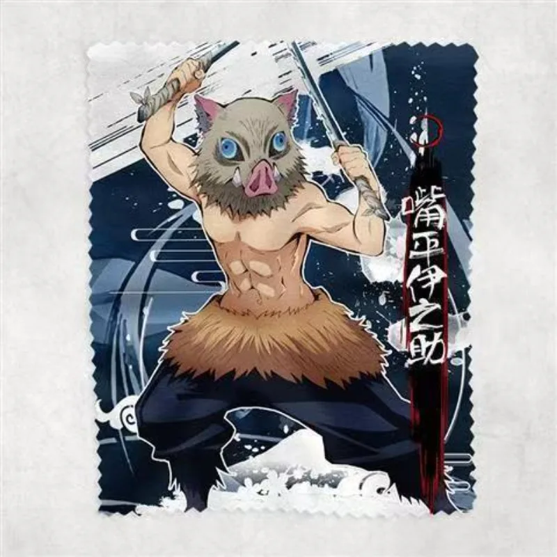 Фото Demon Slayer Kamado Tanjirou Nezuko Agatsuma Zenitsu аниме мультяшный узор чистящая ткань креативная студенческая салфетка для очков №2