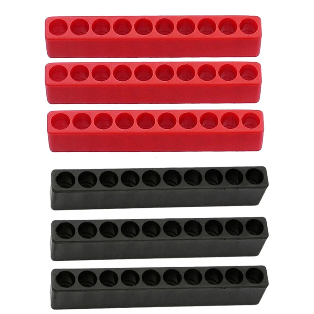 

Black and Red Screwdriver Bit Holder 6Pcs Pack 10 Hole Plastic Storage Easy and Convenient Access to your Tools