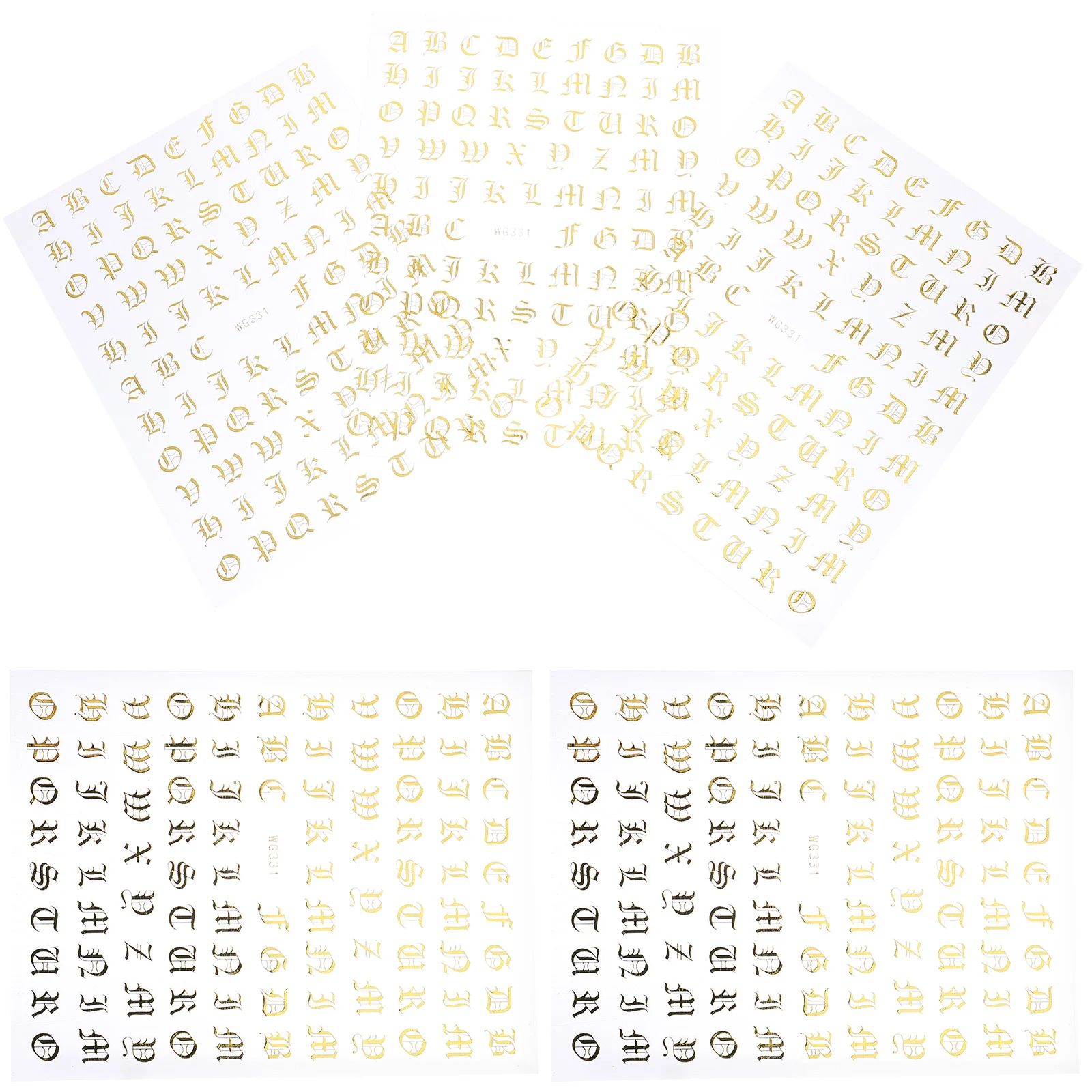 

5 Sheets of Manicure Letter Nail Stickers Alphabet Nail Decals Nail Supplies Character Nail Sticker