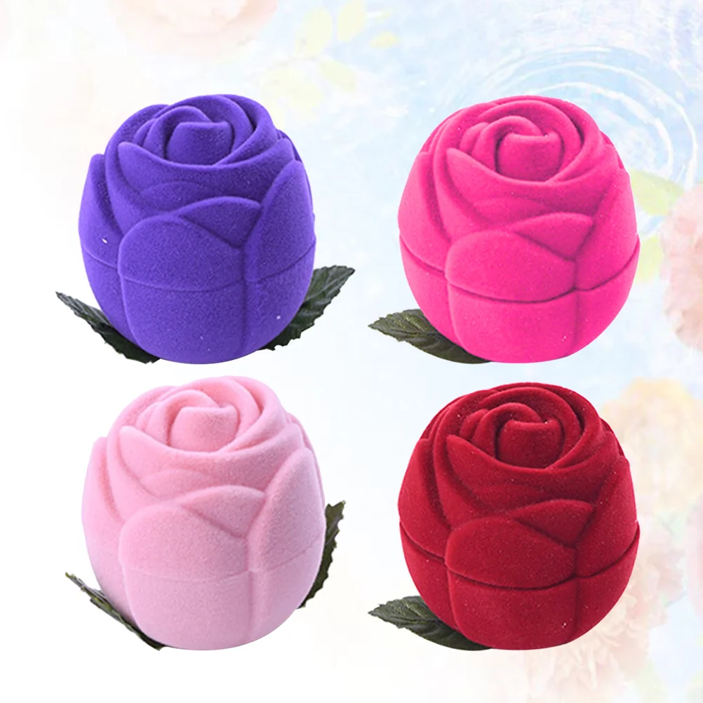 

Box Jewelry Case Trinket Ring Organizer Storage Rose Gift Wedding Retro Holder Display Day Valentine Vintage Flower Storage box