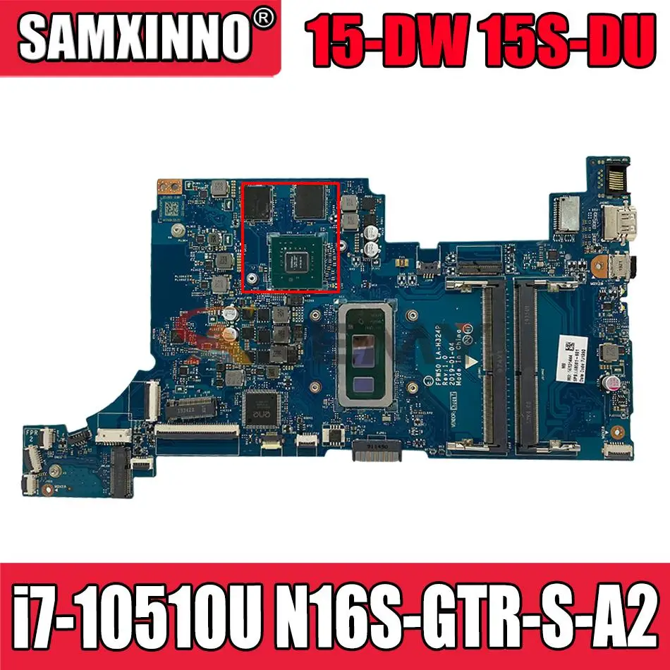 

For HP 15-DW 15S-DU 15S-DR 15T-DW Laptop Motherboard LA-H324P With i7-10510U CPU N16S-GTR-S-A2 GPU DDR4 100% Tested OK