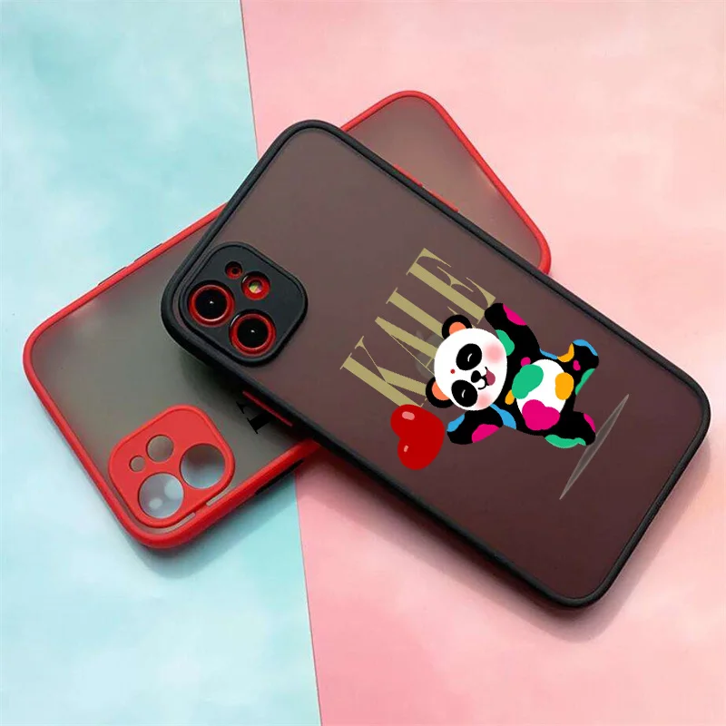 

Cute Color Painting Panda Phone Case For iPhone 14 12 11 13 Pro Silicone Cover on iPhone 13 Mini X XS Max XR 8 7 Plus Loves case