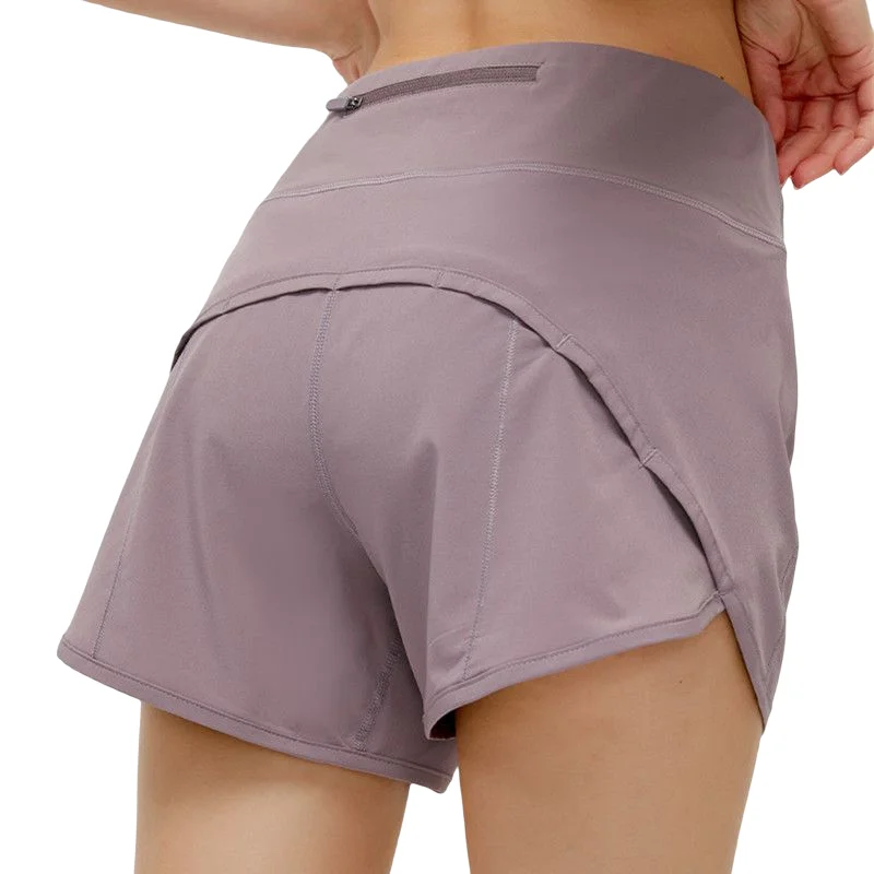 

Женские шорты Lulu с молнией на спине, спортивные шорты с карманами, шорты для бега, шорты для упражнений и тренировок, бесплатная доставка