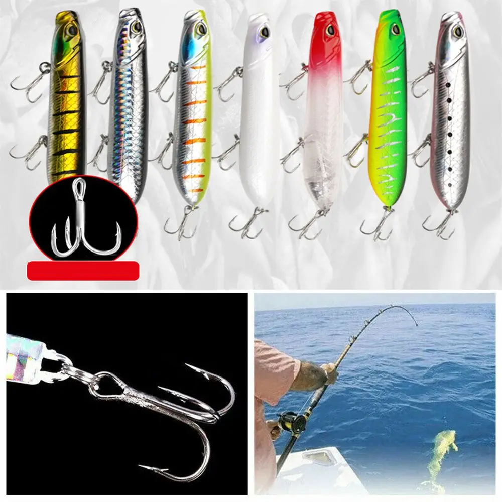 

Pencil Triple Hook Best Bass Surface Fishing Bait Artificial Trolling Decoy Bass Floating Wobblers Fishing Hard Lure