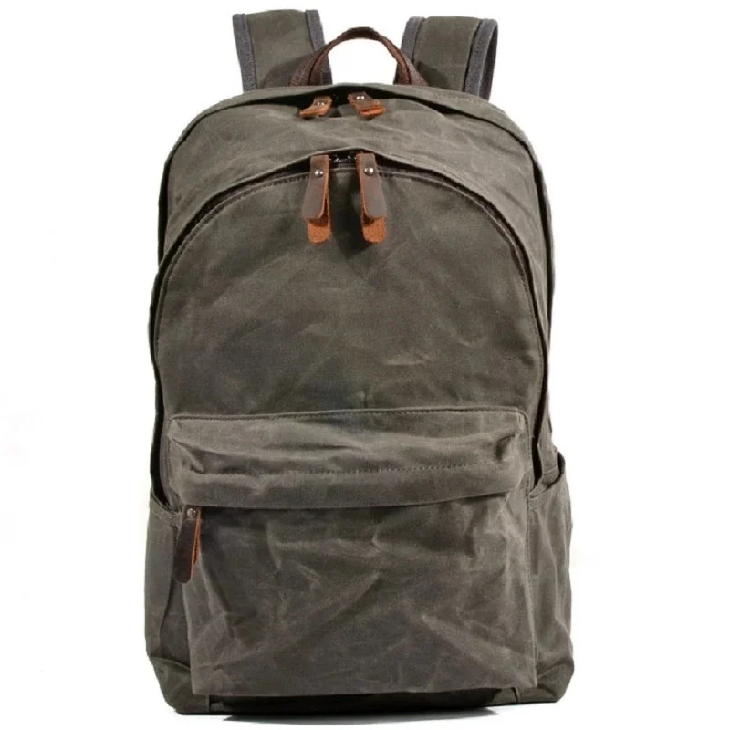 

New Designer Waterproof oil wax Canvas Daypacks Unisex men Vintage Backpacks women Anti-thief Travel Rucksacks Retro School Bags