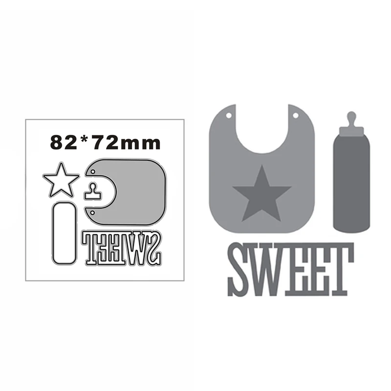 

New Five Pointed Star Bottle Metal Cutting Die Scrapbook Template Cutting Card Making Decorative Relief Photo Album Diy Crafts