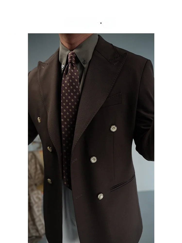 Paper Wan двубортный костюм с воротником-поло мужской модный повседневный