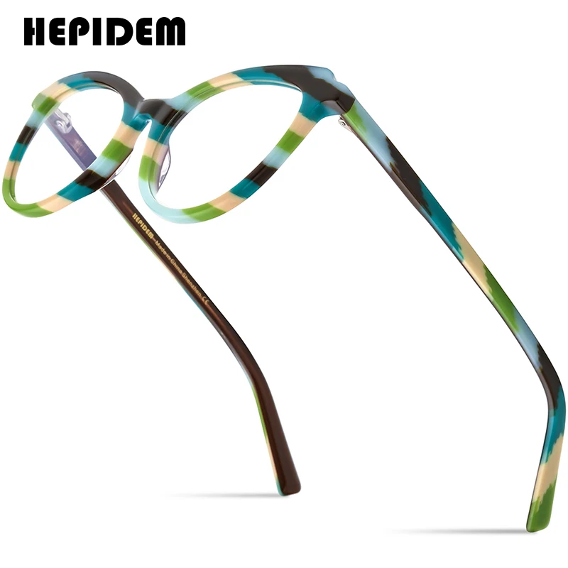 

HEPIDEM Multicolor Acetate Optical Glasses Women 2023 New Cat Eye Prescription Eyeglasses Cateye Spectacles Eyewear H9324