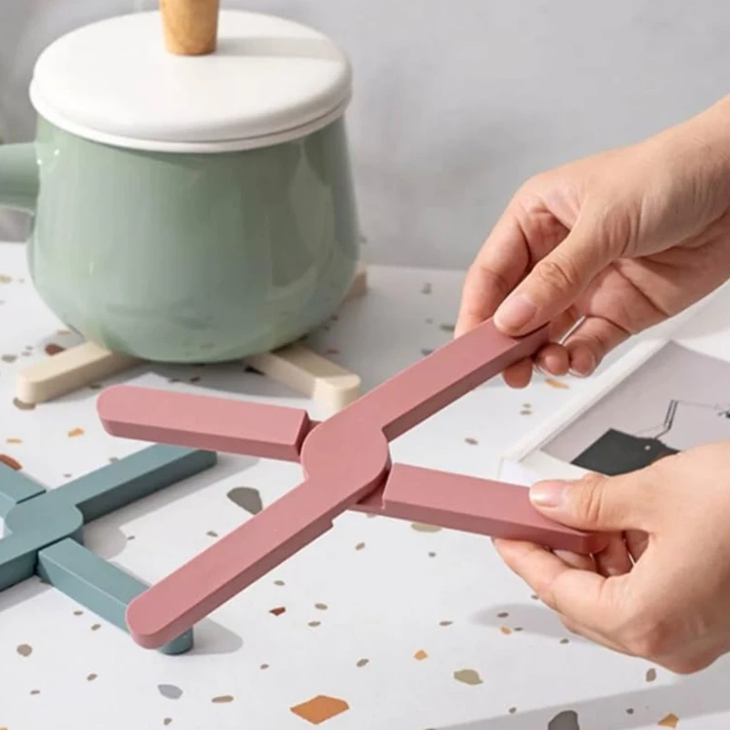 Современная складная нескользящая силиконовая подставка для кастрюли коврик