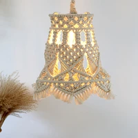 bell lamp shades boho pendant light cover elegant tassel ceiling light shade with hook handmade chandelier lampshade home decor