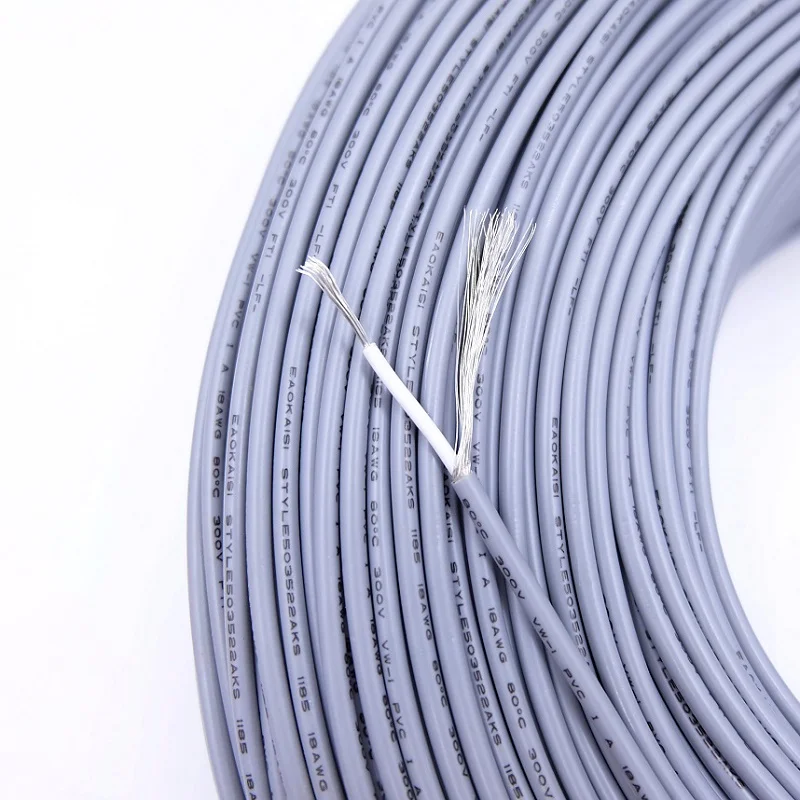 

Экранированный аудио кабель UL1185 черный/серый 1 м