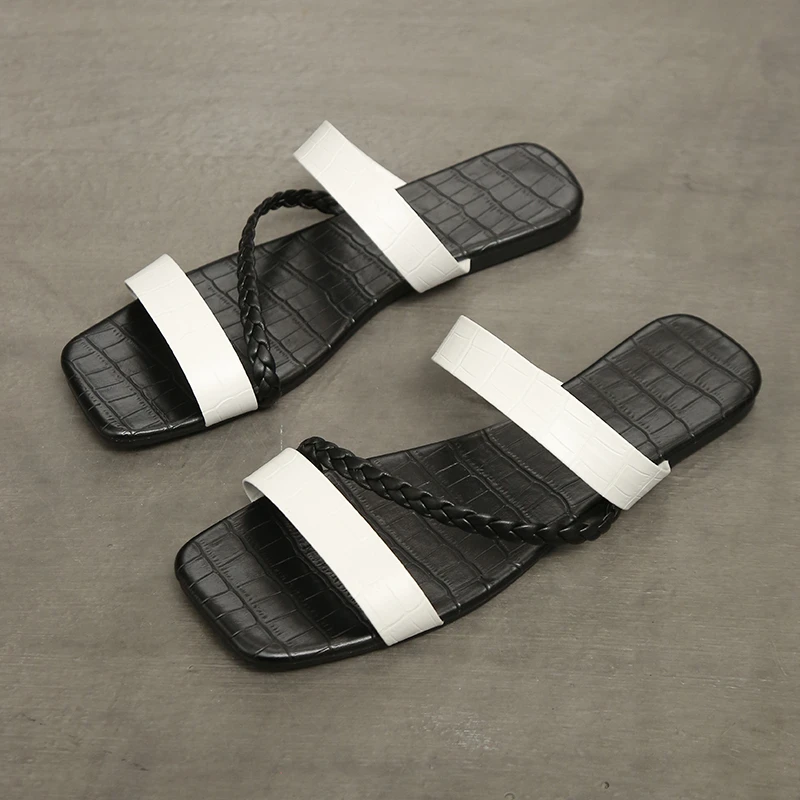 

2022 New Style Women'S Shoes multicolor Strappy Flat-Bottomed Fashion Sandals Women'S Flip Flops Low Heel Women'S Shoes Slippers