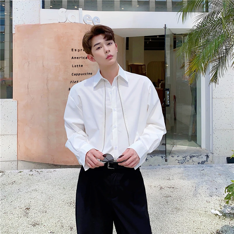 

2023 New Quality Fashion Men's Solid Shirts Male Business Youth Casual Long Sleeve Blouse Tops Male Comfortable Clothes I84