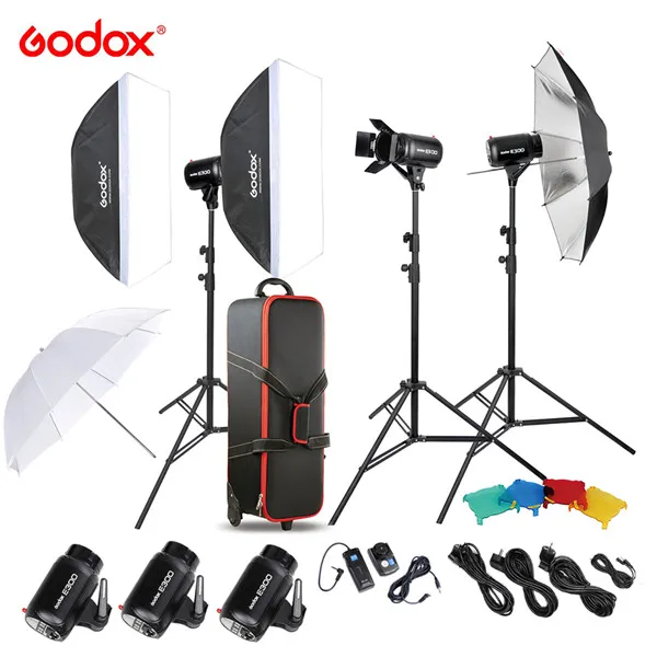 

900W Flash Kit Digital LED Display Cooling Fan Photo Studio Strobe Light DE-300