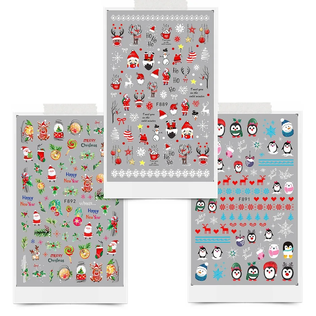 

2022 New Christmas Halloween Ghost Face Festival Pumpkin Simulation Nail Stickers Art Decals Party Decorations Cool