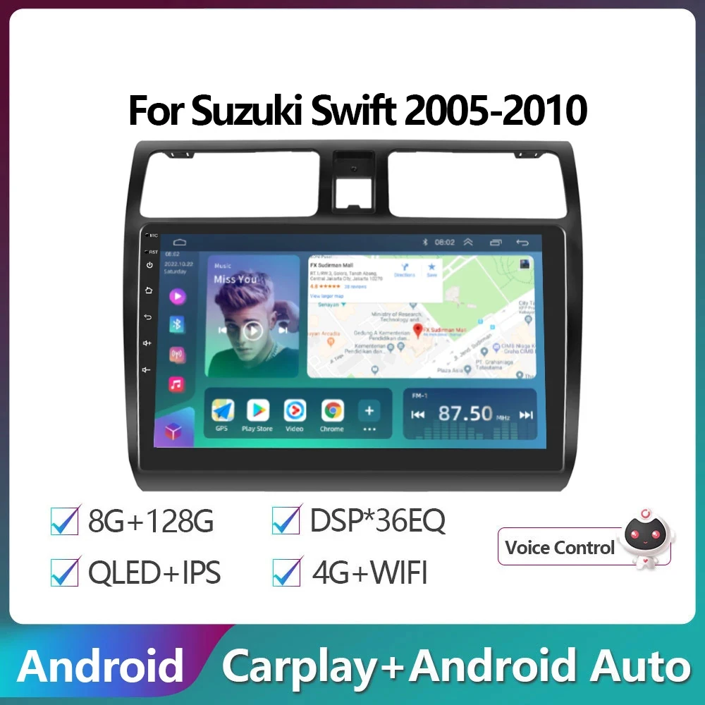 

Автомагнитола на Android 12 для Suzuki Swift 2003 2005 2006 -2010 Android Auto 4G Автомобильный мультимедийный GPS 2 din Авторадио Mirror Link