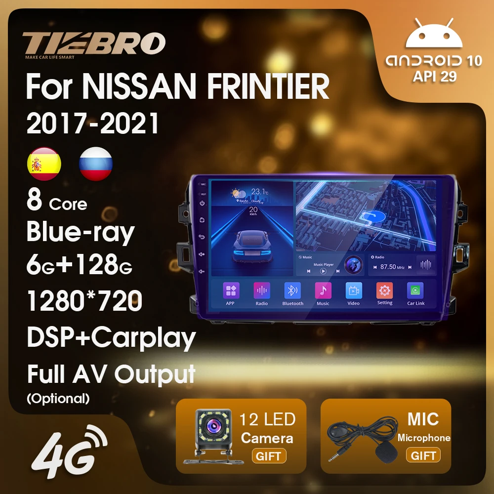 

Автомобильный мультимедийный плеер TIEBRO Android10, автомобильное радио для NISSAN FRINTIER/Navara 2017-2021, GPS-навигация, стереоприемник Carplay IGO