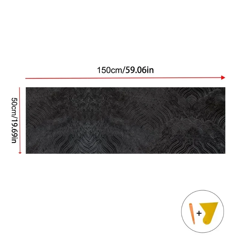 

1 шт., универсальная ткань для подголовника AB, ткань для салона автомобиля, атласная вышивка, наклейка для интерьера столба, самоклеящаяся ткань