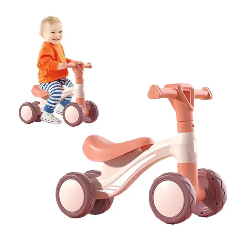 

Baby Learning Walker Baby Balance Bike No Pedals 4 Wheels Riding Toys Kids Bicycle Balance Scooter No Handbrake For 1-6 Years