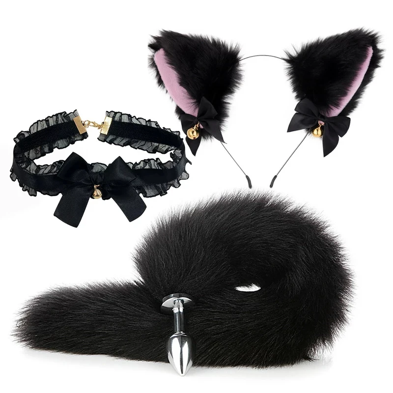 

Fox Anal Plug Sex Toys Foxtail Bow Metal Butt Plug Headbands Erotic Cute Bow-Knot Soft Cat Ears Cosplay Couples Accessories Shop