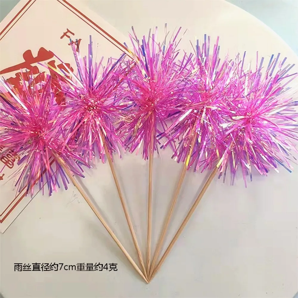 5 шт. блестящие разноцветные фейерверки кисточки Топпер для кексов