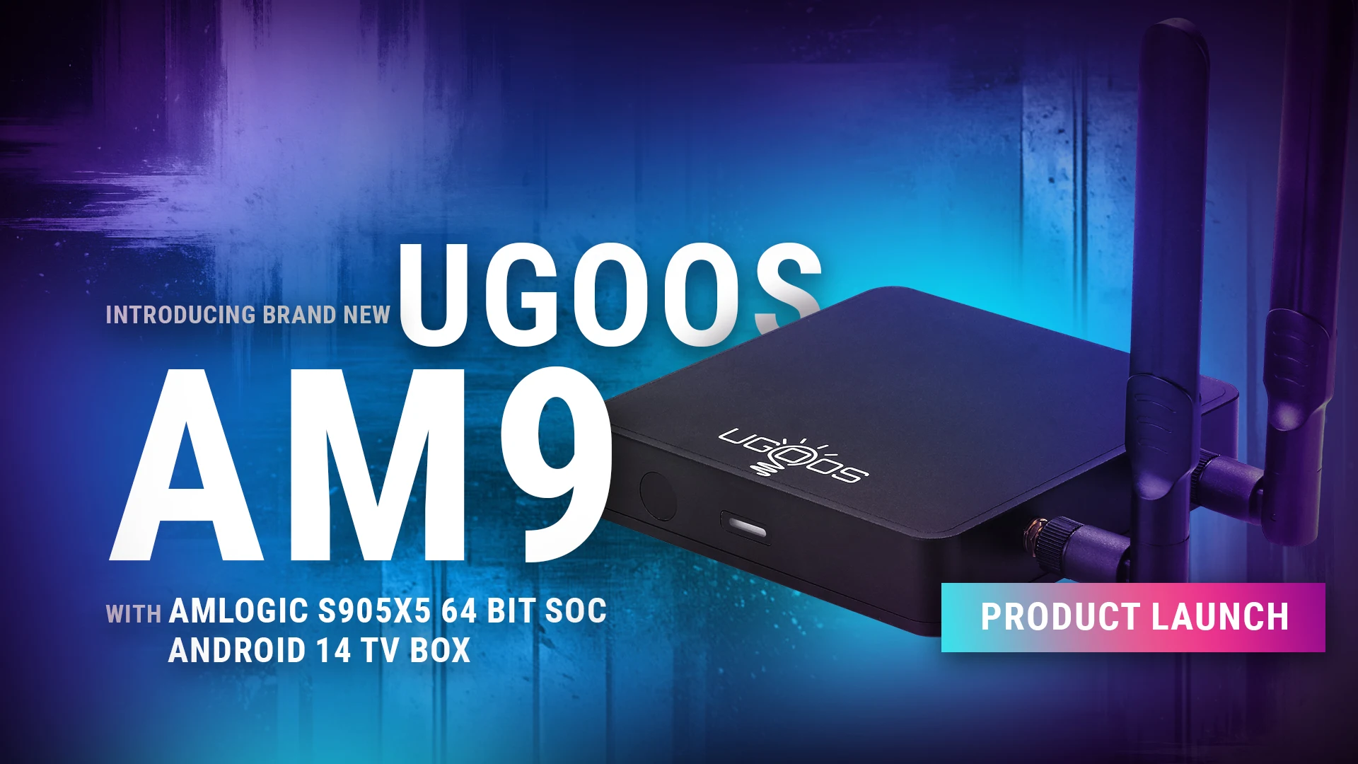 Фото Оригинальная смарт-приставка Ugoos AM9 Android 14 Amlogic S905x5 LPDDR4X 4 ГБ 64 ГБ WiFi BT5.2 LAN 1000M с голосовым пультом дистанционного управления BT Top Box №3