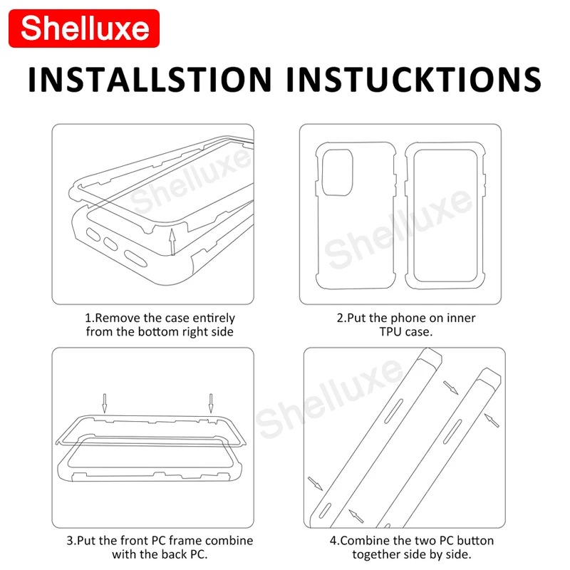 360-градусный прозрачный чехол с полным корпусом спереди и сзади Shelluxe для Xiaomi POCO X3