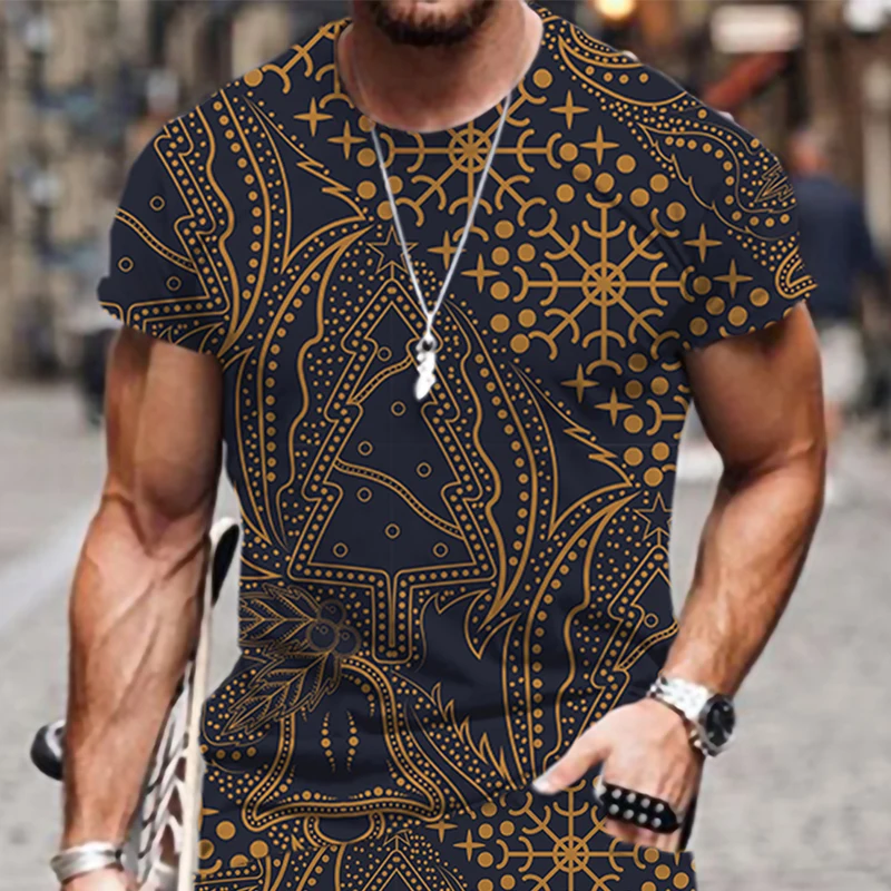 

Футболка мужская оверсайз с коротким рукавом, Пляжная Роскошная Повседневная смешная Спортивная одежда с 3D-принтом, топ с круглым вырезом, ...