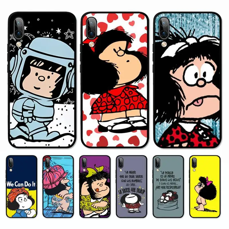 

Mafalda Phone Case for Vivo Y91C Y11 17 19 17 67 81 Oppo A9 2020 Realme c3