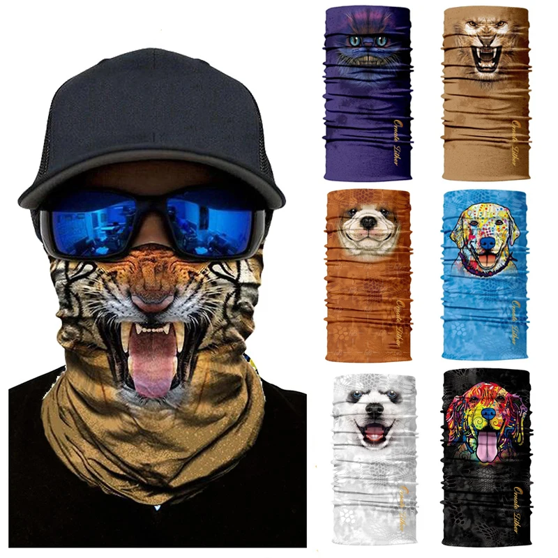 

Animal Magic Bandana Pet Tube Scarf Bicycle Face Shield Tiger Wolf Half Mask Headband Funny Neck Gaiter Outdoor Balaclava Buffs