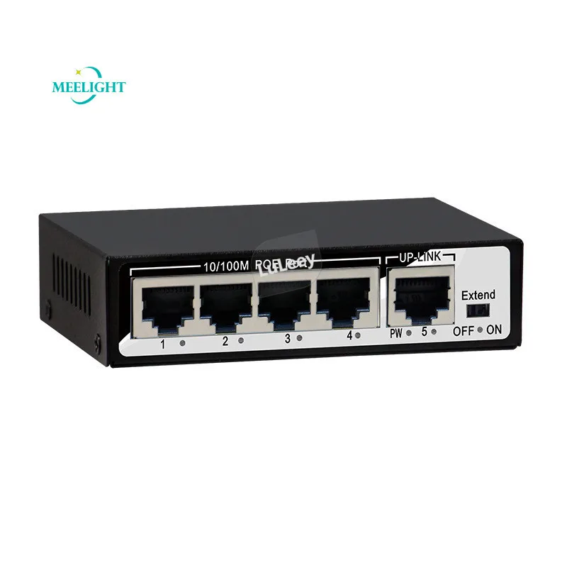 Коммутатор POE 4 + 1 порта 100 м источник питания 250 метров контроль на большие
