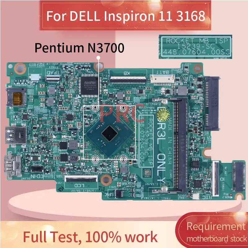 para Dell Inspiron Computador Portátil Placa-mãe Pentium N3700 2.40 Ghz 15239-sc Cn760113 Notebook Mainboard Sr29e Ddr3 3168