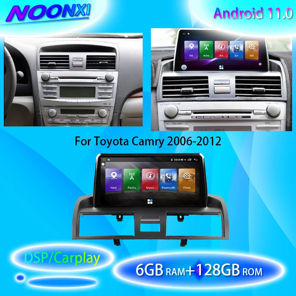 

Автомобильный мультимедийный плеер для Toyota Camry 2006-2012, аксессуары, GPS-навигация, видео, DVD, радио, стерео, 2DIN, Carplay, головное устройство 6 + 128G
