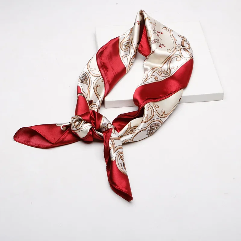 Женский квадратный шарф из искусственного шелка 90x90 см