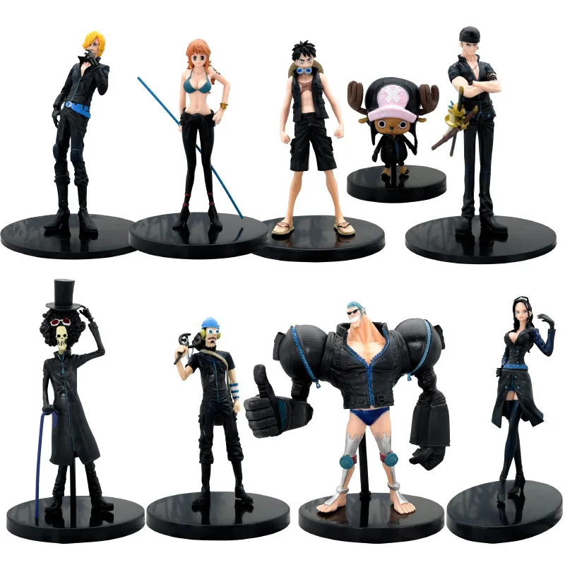 

9-17 см черная одежда Аниме фигурки мини Luffy Sanji Boa Hancock Ace Roronoa Zoro ПВХ экшн-фигурки коллекционные модели игрушки