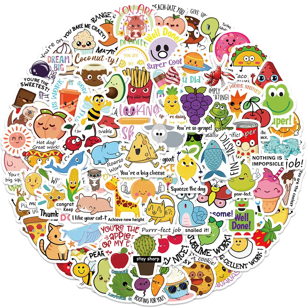 

80/240/400/640PCS Punny Teacher Stickers for Students Reward Stickers for Kids Cute Animal Incentives Cool Vinyl Decals Gift Toy