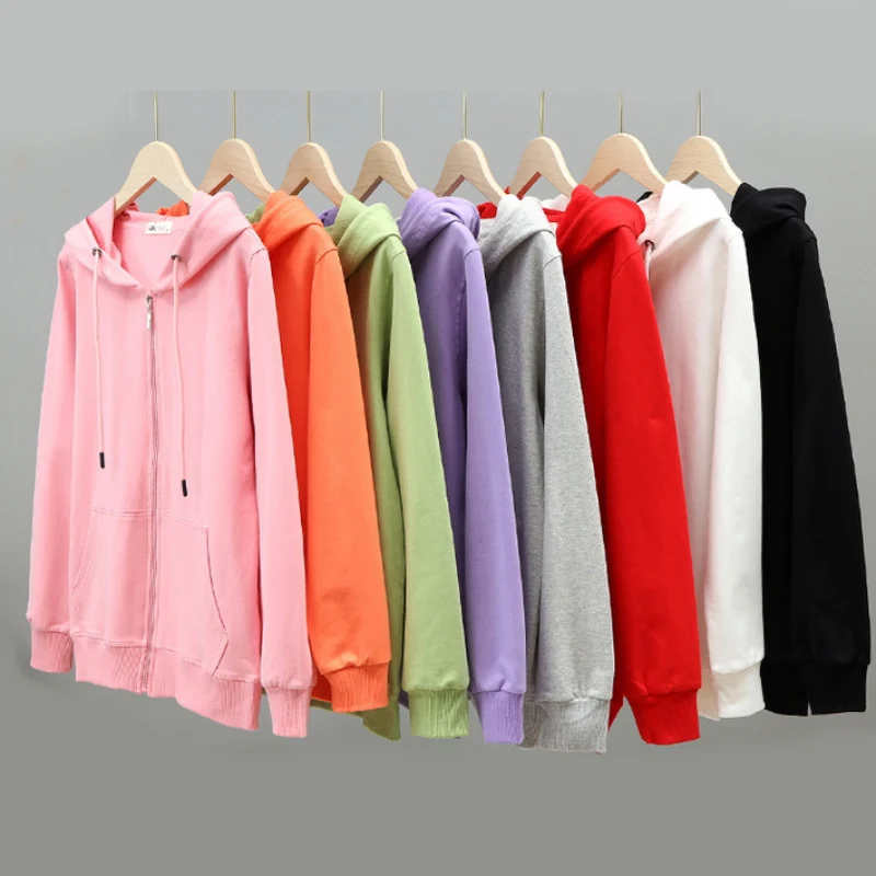 

Women Hoodies Solid Zipper Casual Hooded Sweatshirt Autumn Long Sleeve Tops