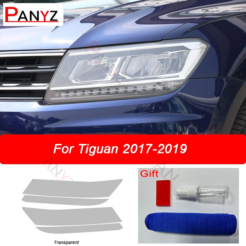

2 шт. Защитная пленка для автомобильных фар Volkswagen Tiguan 2017 2018 2019 прозрачная Дымчатая черная наклейка из ТПУ
