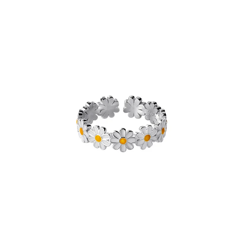 Little Daisy Ring Mori Small Fresh Elegant White Flower Rings Korean Fashion Temperament Women's jewelry