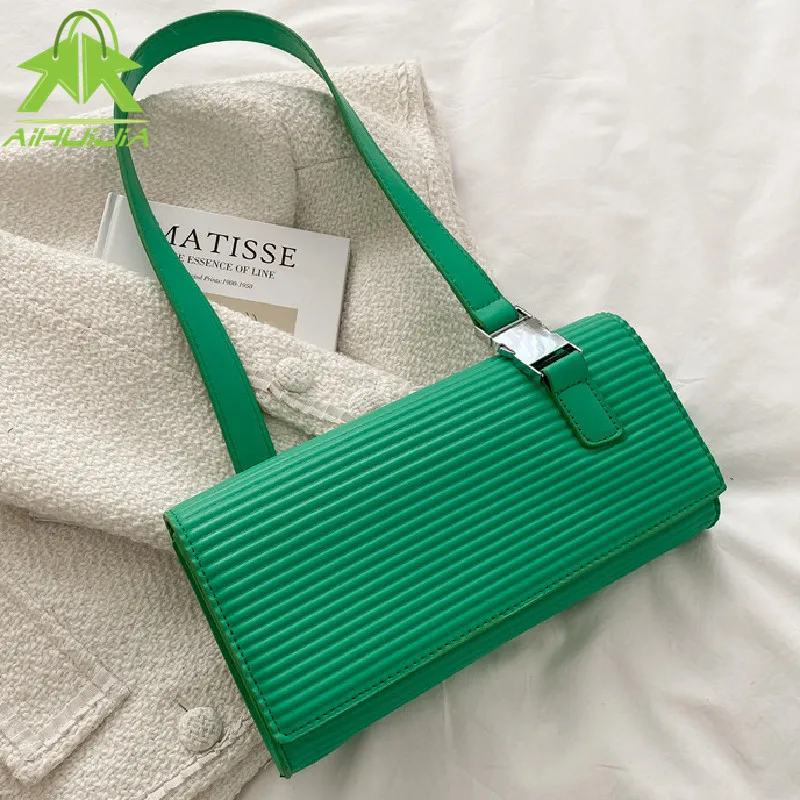 

Fashion Solid Color Small PU Leather Shoulder Bags For Women 2022 New Hit Simple Handbags And Purses Female Travel Underarm Bag