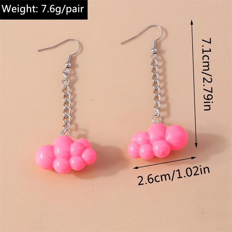 Модные Красочные полимерные серьги-подвески с облаками для женщин и девушек