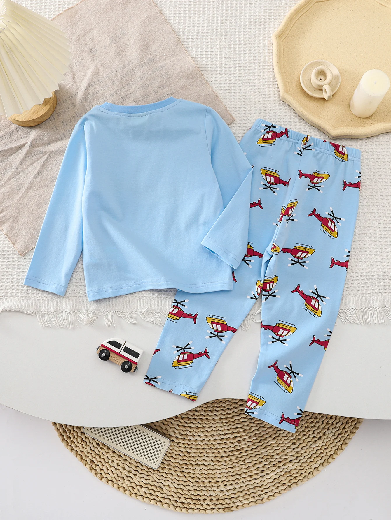 Осенне-зимние пижамы для мальчиков с длинными брюками и рукавами