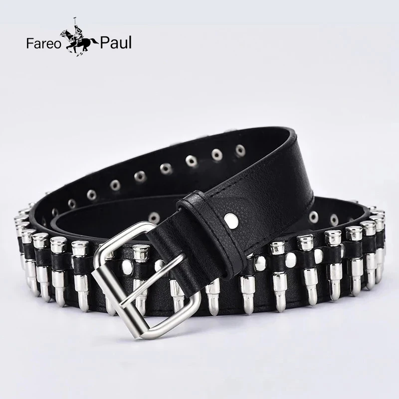 2023 New fashion ladies leather punk belt hollow rivet luxury brand belt personality rock wild adjustable young trend belt