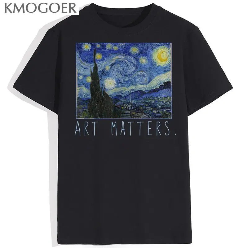 

Футболка мужская с принтом «Звездная ночь», тенниска в стиле Харадзюку, майка унисекс с коротким рукавом, Повседневная винтажная одежда, ле...